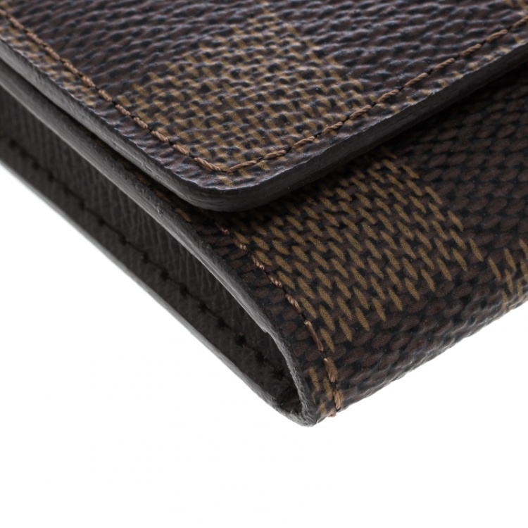 Pre Owned Louis Vuitton Damier Ebene Canvas Business Card Holder