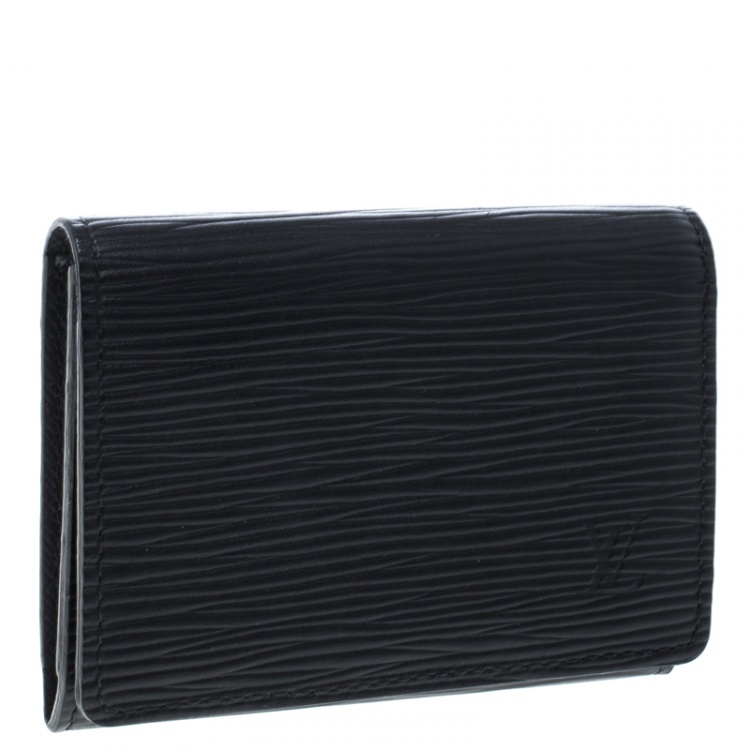 Pre Owned Louis Vuitton Black Epi Leather Card Case
