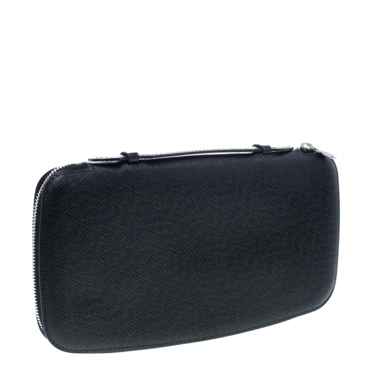 Pre Owned Louis Vuitton Black Taiga Leather Geode Organizer Clutch