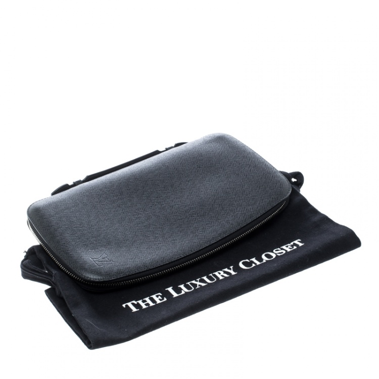 Pre Owned Louis Vuitton Black Taiga Leather Geode Organizer Clutch