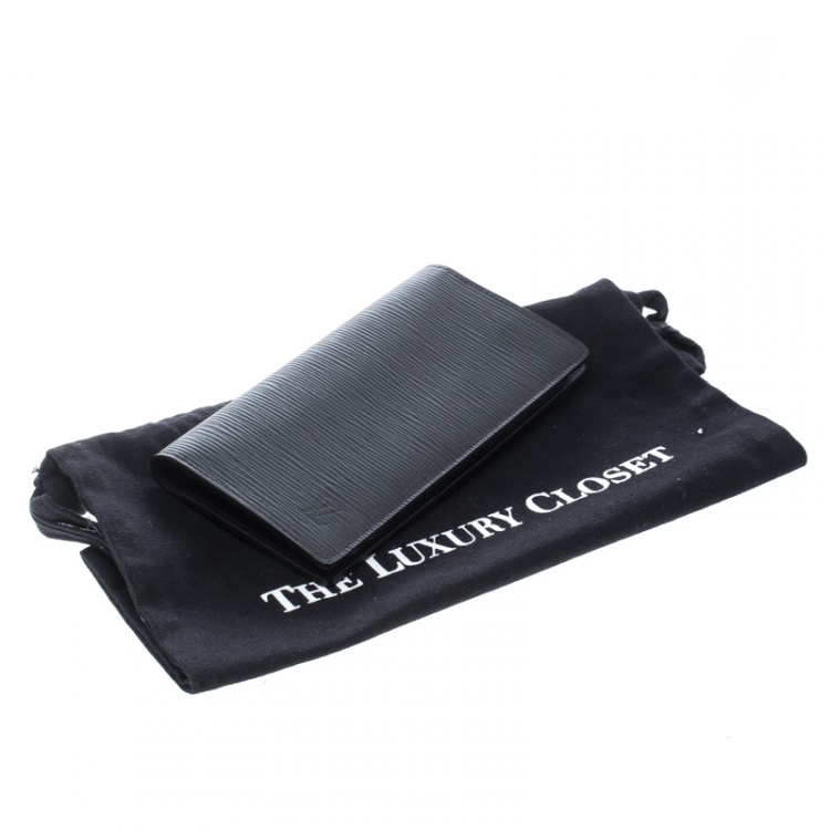 Pre Owned Louis Vuitton Black Epi Leather Credit Card and Currency Wallet