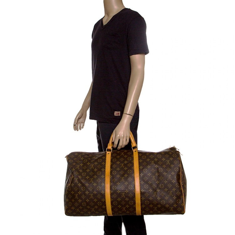 Louis Vuitton x Nigo Keepall Bandouliere Damier Ebene Giant 50 Brown in  Coated Canvas with Black-tone - US