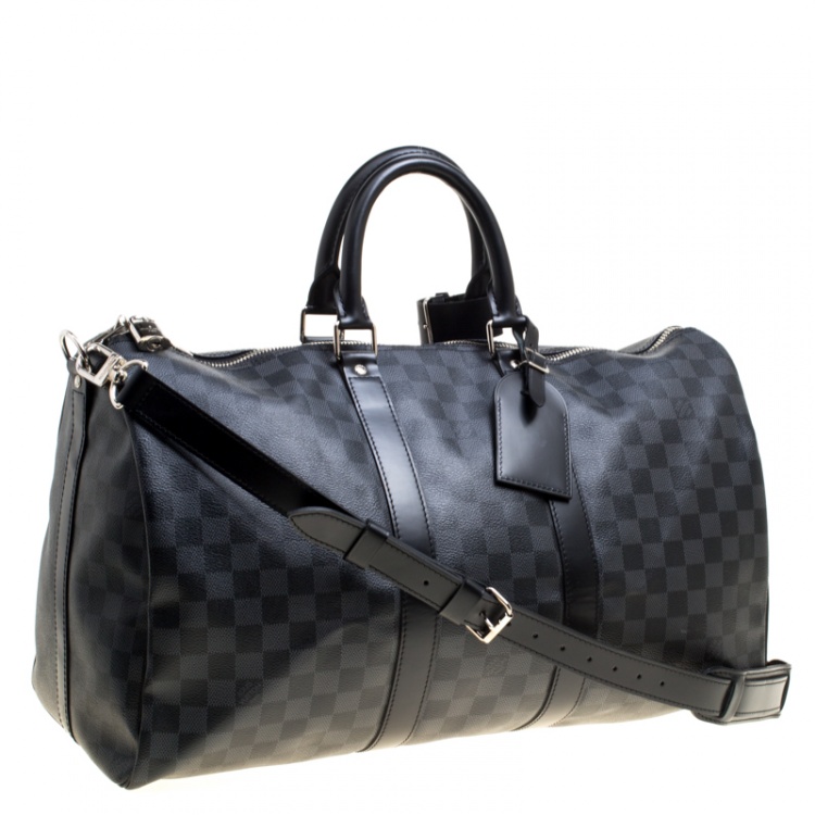 Pre Owned Louis Vuitton Damier Graphite Canvas Keepall Bandouliere 45