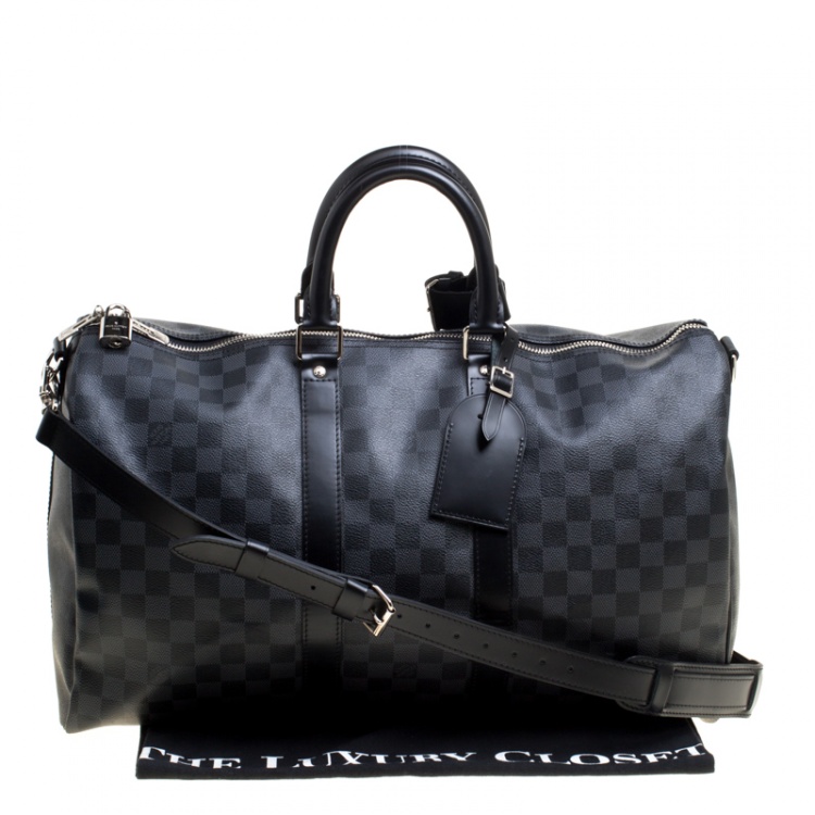 Pre Owned Louis Vuitton Damier Graphite Canvas Keepall Bandouliere 45