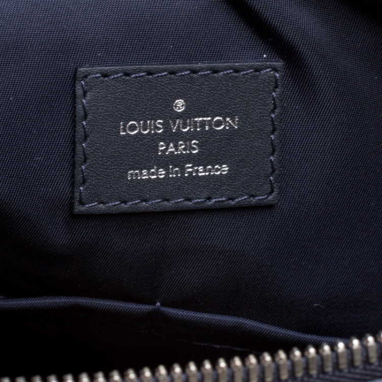 Pre Owned Louis Vuitton Black Leather V Line Messenger Bag