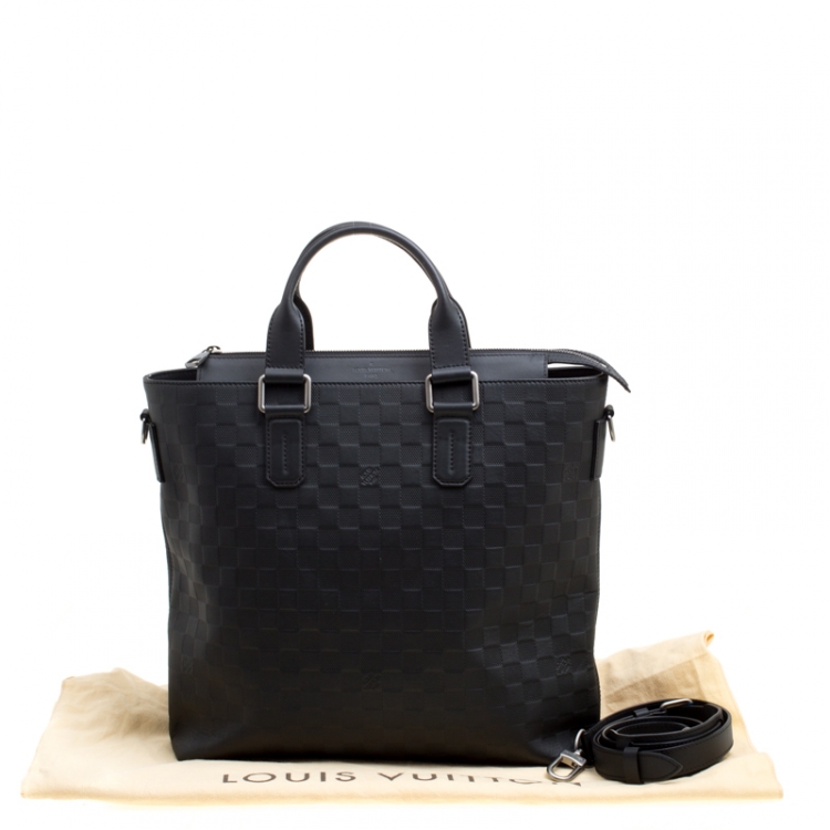 Pre Owned Louis Vuitton Black Damier Infini Leather Daily Bag