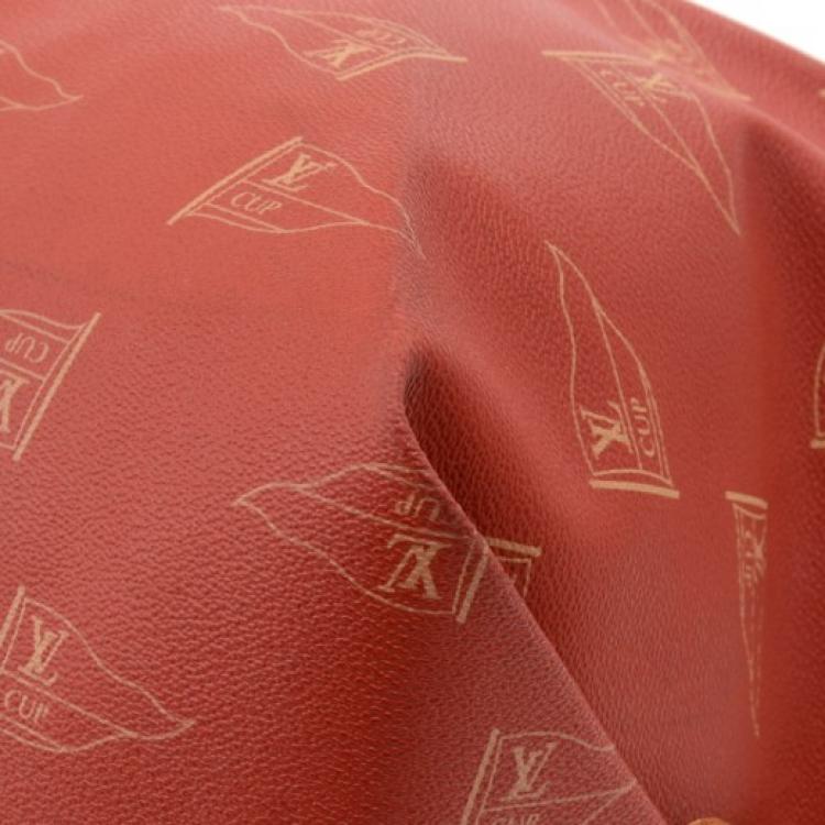 Pre Owned Louis Vuitton Red Coated Canvas Vintage 1995 LV Cup Duffel Bag
