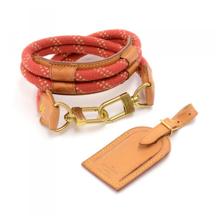 Pre Owned Louis Vuitton Red Coated Canvas Vintage 1995 LV Cup Duffel Bag