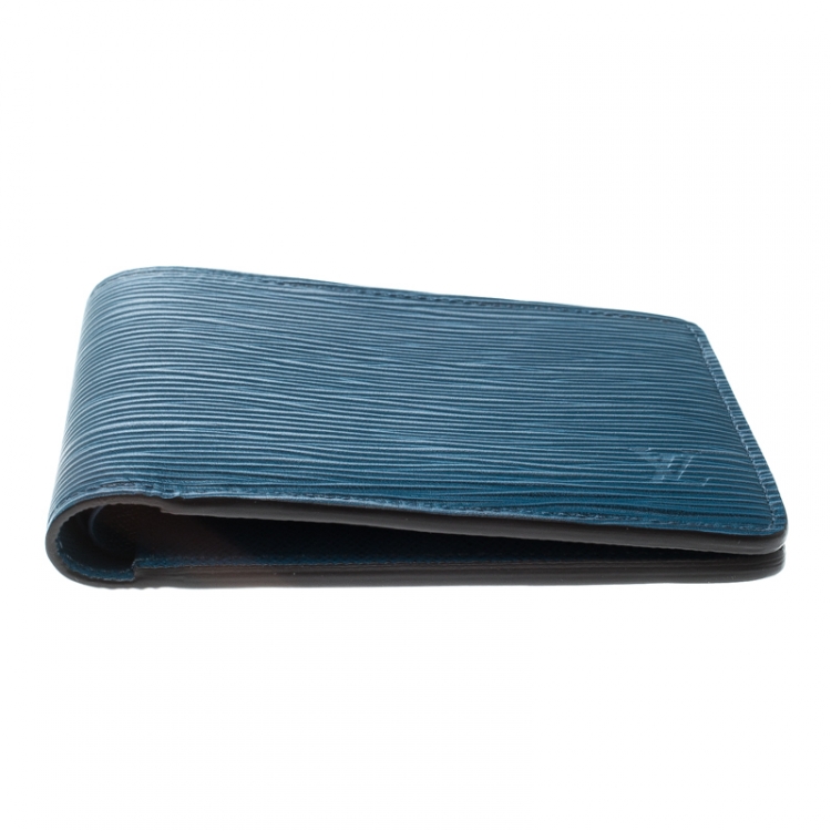 Pre Owned Louis Vuitton Cyan Epi Leather Multiple Wallet