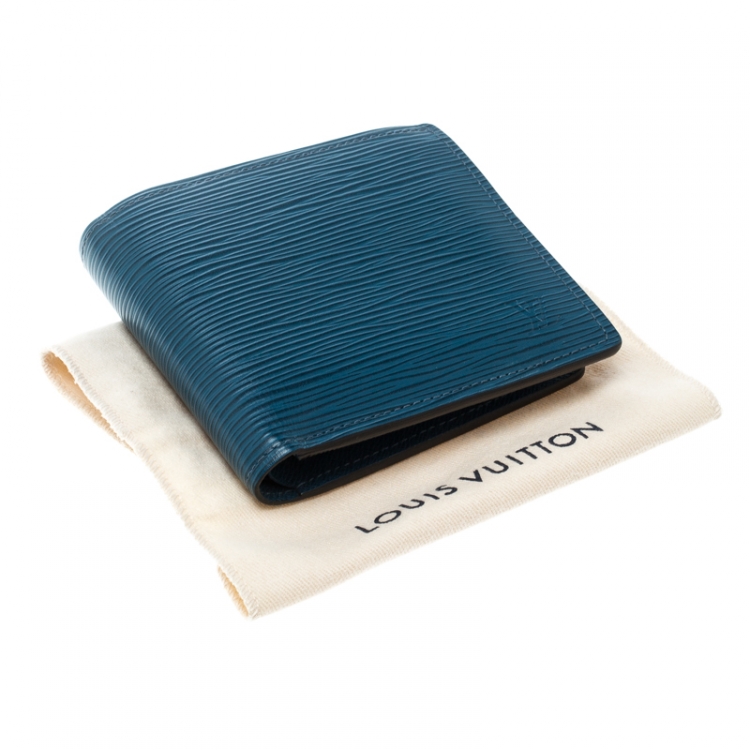 Pre Owned Louis Vuitton Cyan Epi Leather Multiple Wallet