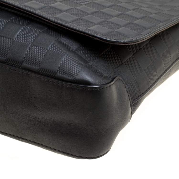 Pre Owned Louis Vuitton Onyx Damier Infini Leather District MM Bag