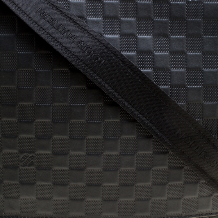 Pre Owned Louis Vuitton Onyx Damier Infini Leather District MM Bag