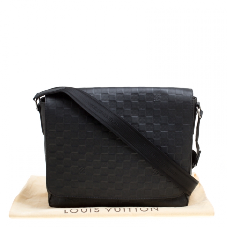 Pre Owned Louis Vuitton Onyx Damier Infini Leather District MM Bag