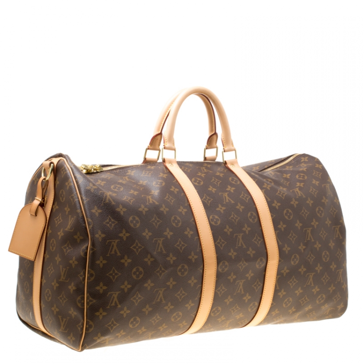 Pre Owned Louis Vuitton Monogram Canvas Keepall Bandouliere 55 Bag
