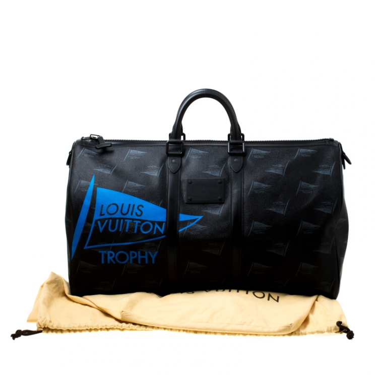 Pre Owned Louis Vuitton Black Coated Canvas Limited Edition 049/200 Dubai Keepall Bandouliere 55 Bag