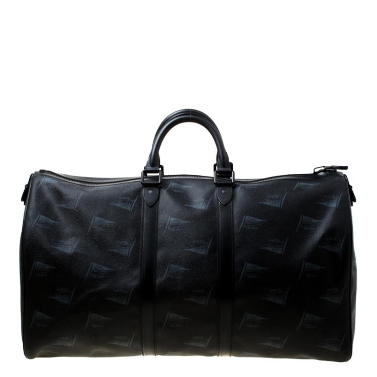 Pre Owned Louis Vuitton Black Coated Canvas Limited Edition 049/200 Dubai Keepall Bandouliere 55 Bag