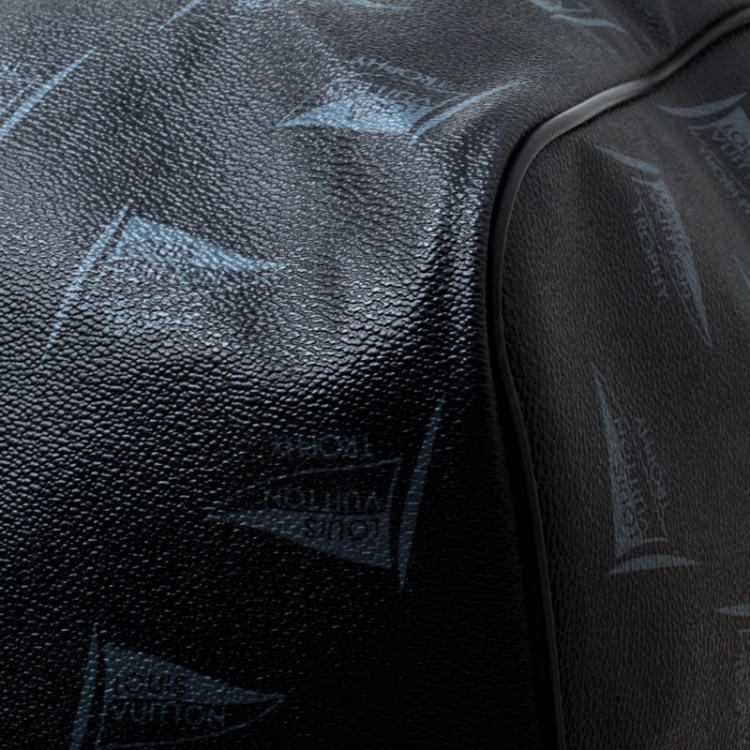 Pre Owned Louis Vuitton Black Coated Canvas Limited Edition 049/200 Dubai Keepall Bandouliere 55 Bag