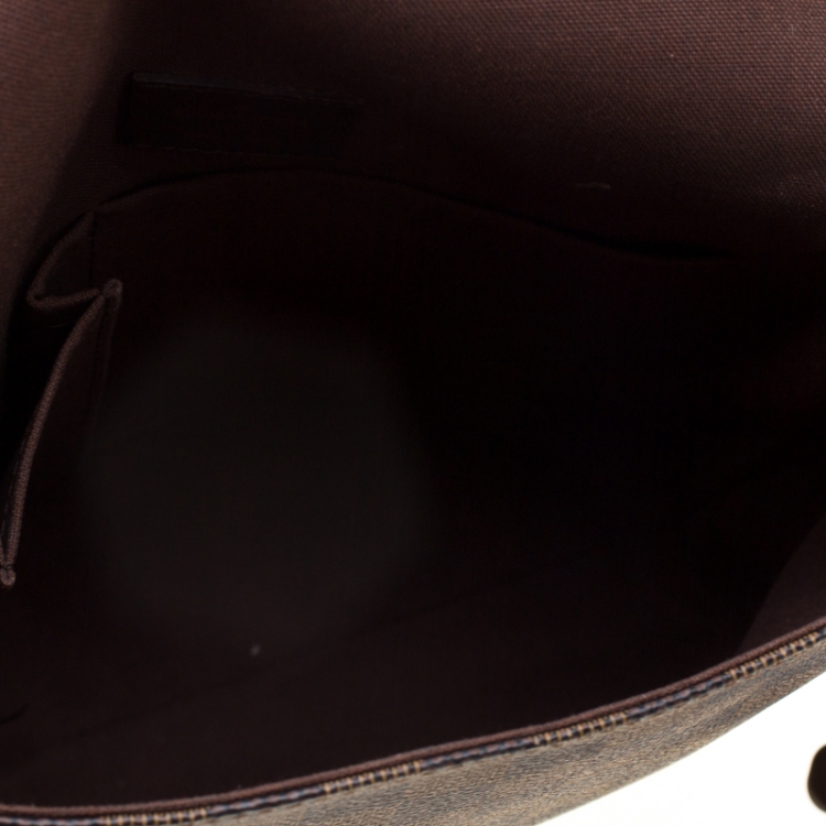 Pre Owned Louis Vuitton Brown Damier Ebene Canvas PM Brooklyn Messenger Bag