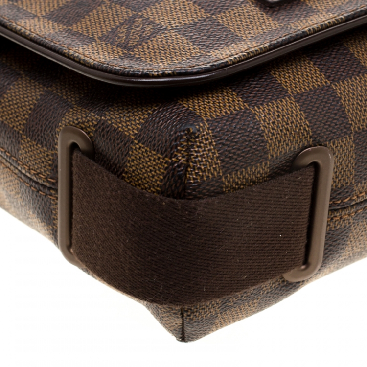 Pre Owned Louis Vuitton Brown Damier Ebene Canvas PM Brooklyn Messenger Bag