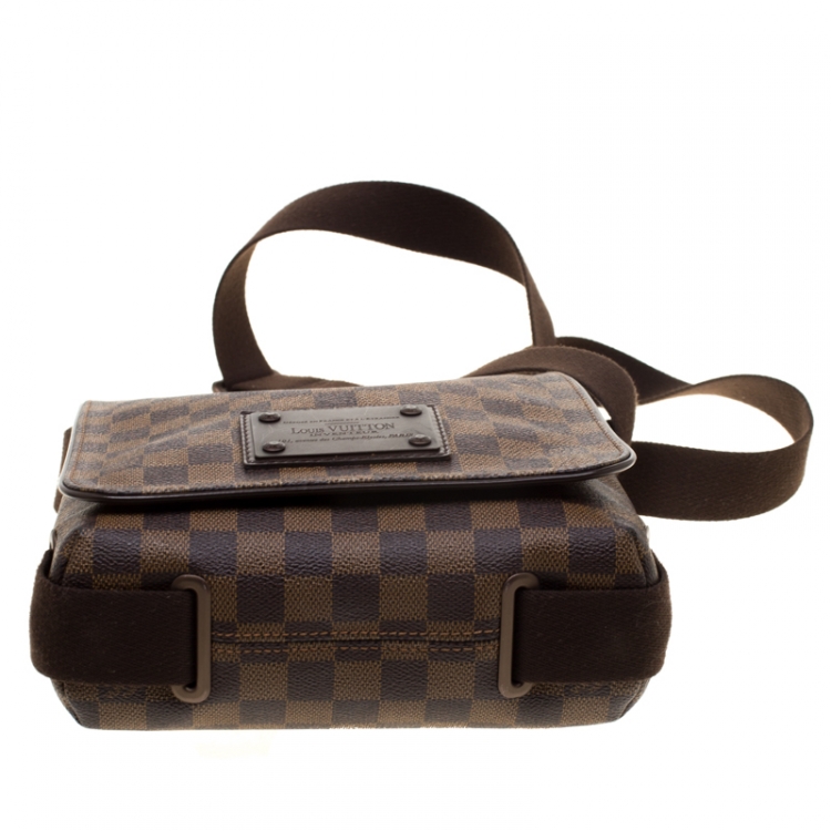 Pre Owned Louis Vuitton Brown Damier Ebene Canvas PM Brooklyn Messenger Bag