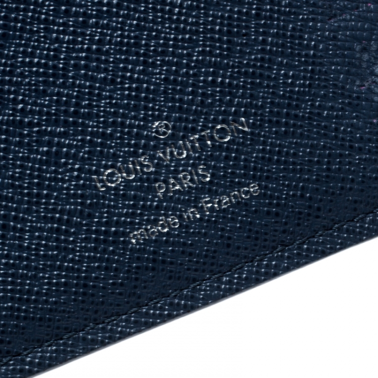 Pre Owned Louis Vuitton Blue Taiga Leather Brazza Wallet