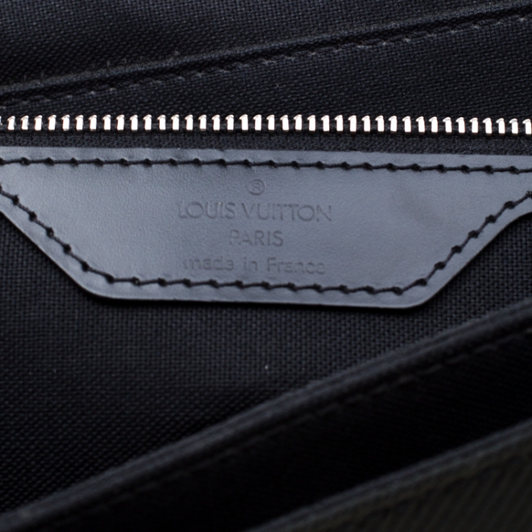 Pre Owned Louis Vuitton Black Fabric and Taiga Leather Saratov GM Messenger Bag