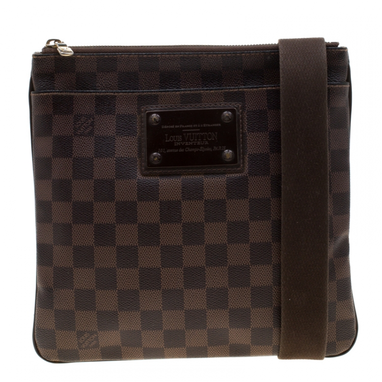 Louis Vuitton Damier Ebene Brooklyn Pochette Plate Bag Louis Vuitton