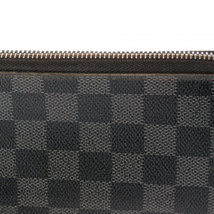 Pre Owned Louis Vuitton Damier Graphite Canvas Vertical Zippy Wallet