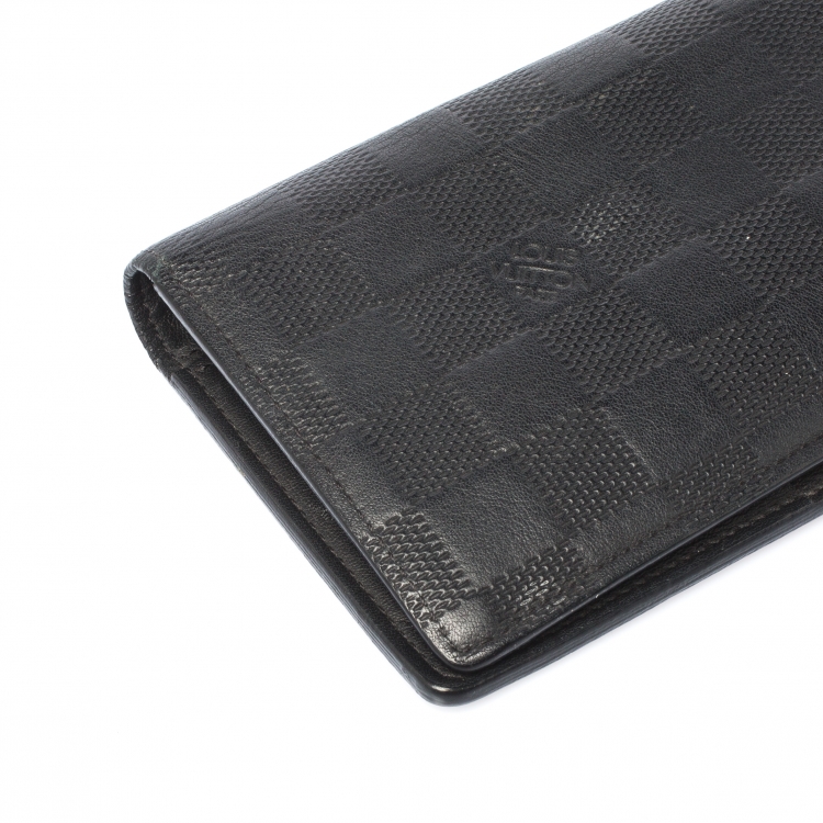 Pre Owned Louis Vuitton Onyx Damier Infini Leather Brazza Wallet