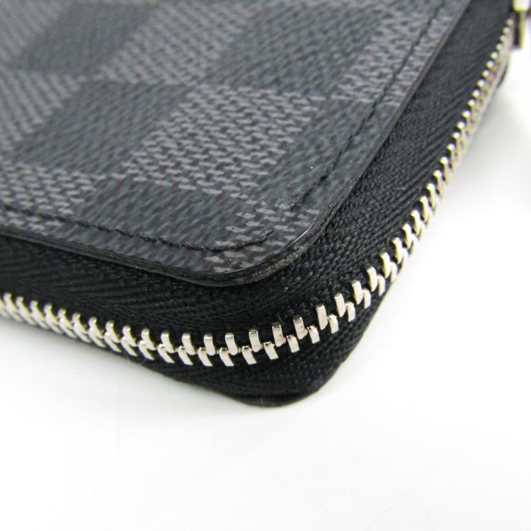 Pre Owned Louis Vuitton Damier Graphite Canvas Vertical Zippy Coin Purse 