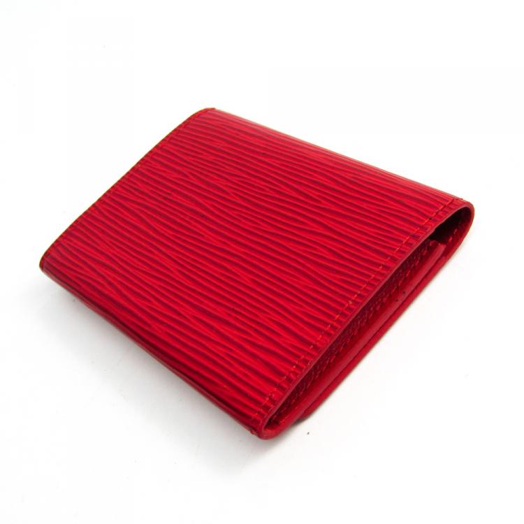 مملوكة مسبقًا Louis Vuitton Rouge Epi Leather Business Card Case