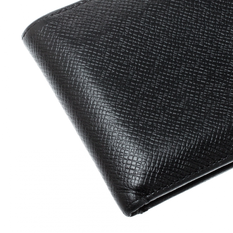 Pre Owned Louis Vuitton Black Taiga Leather Wallet