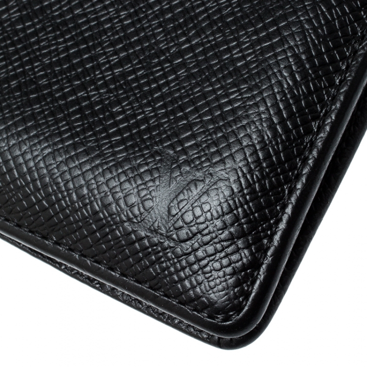 Pre Owned Louis Vuitton Black Taiga Leather Wallet