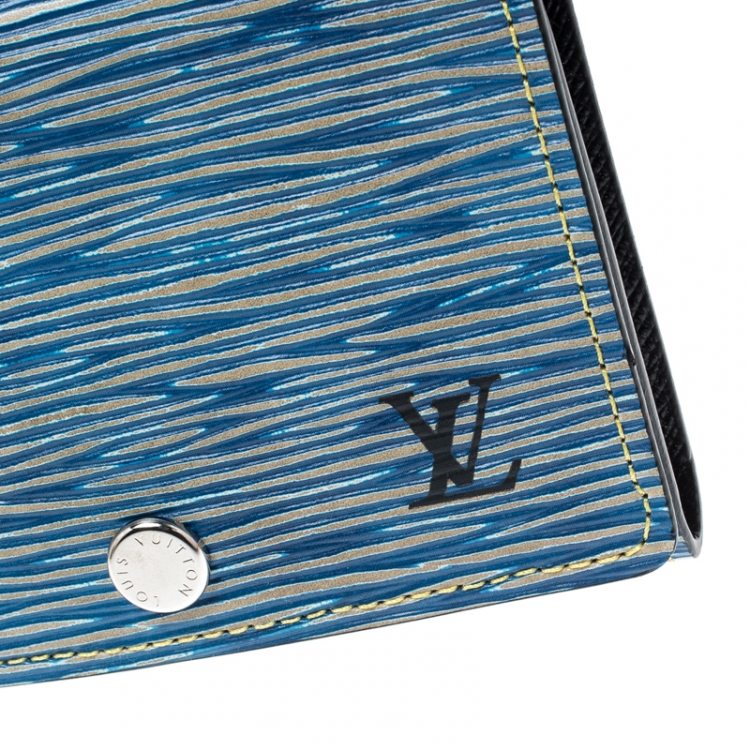 Pre Owned Louis Vuitton Denim Epi Leather Business Card Holder