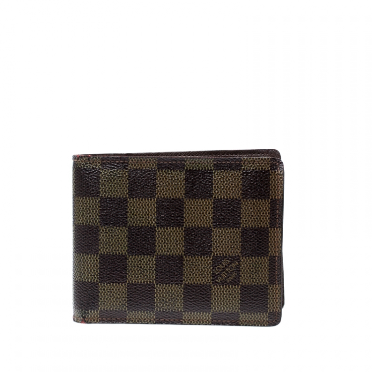 Authenticated Louis Vuitton Nigo Monogram Denim Slender Wallet Black