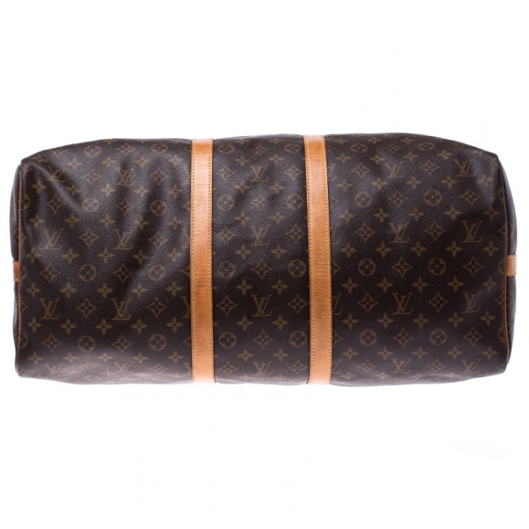 Pre Owned Louis Vuitton Monogram Canvas Keepall Bandouliere 55 Bag