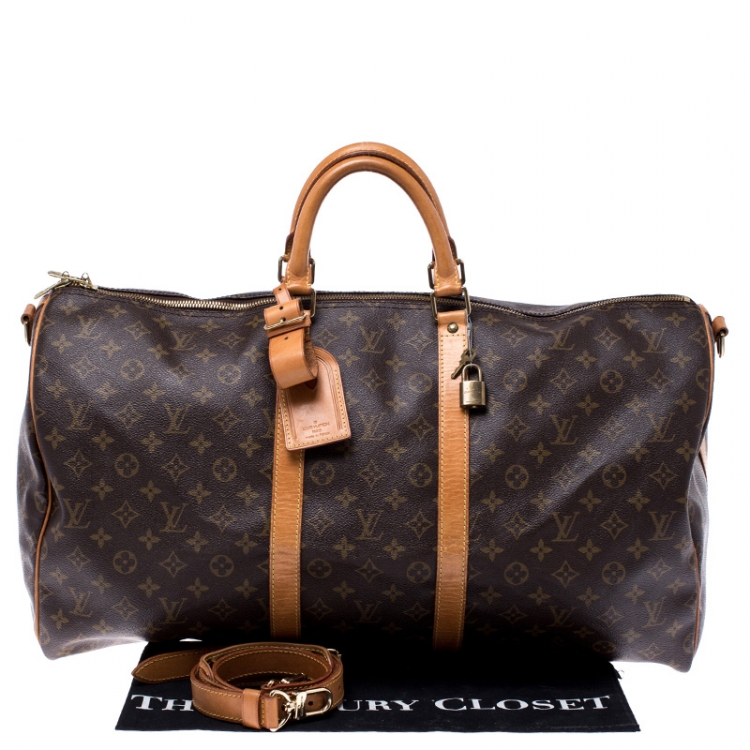 Pre Owned Louis Vuitton Monogram Canvas Keepall Bandouliere 55 Bag