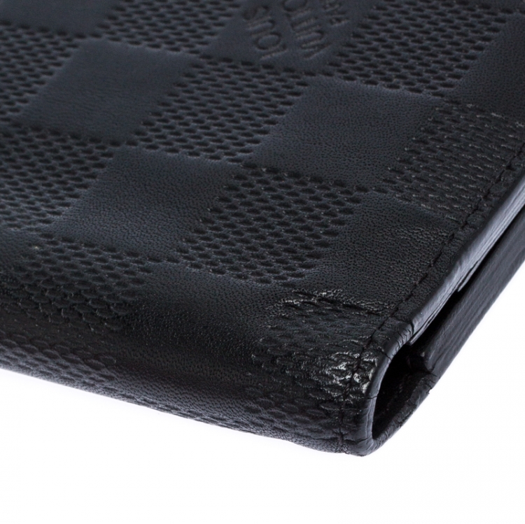 Pre Owned Louis Vuitton Black Damier Infini James Bifold Wallet