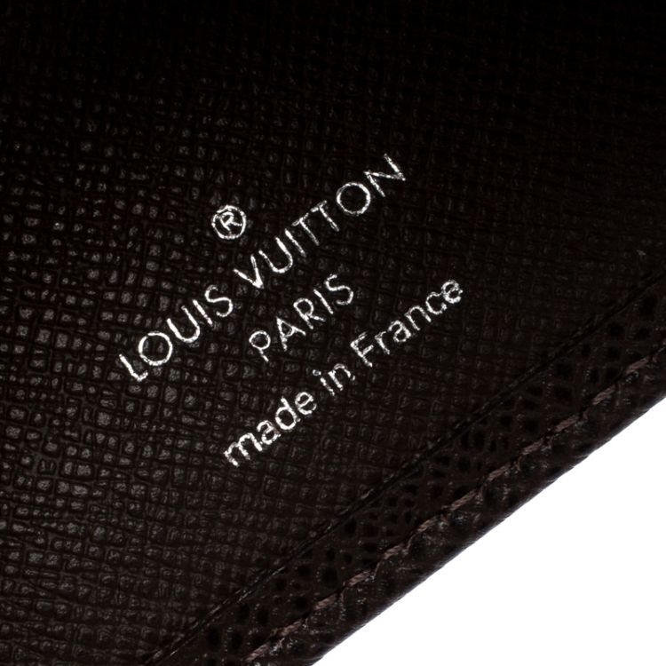 Pre Owned Louis Vuitton Brown Taiga Leather Multiple Wallet