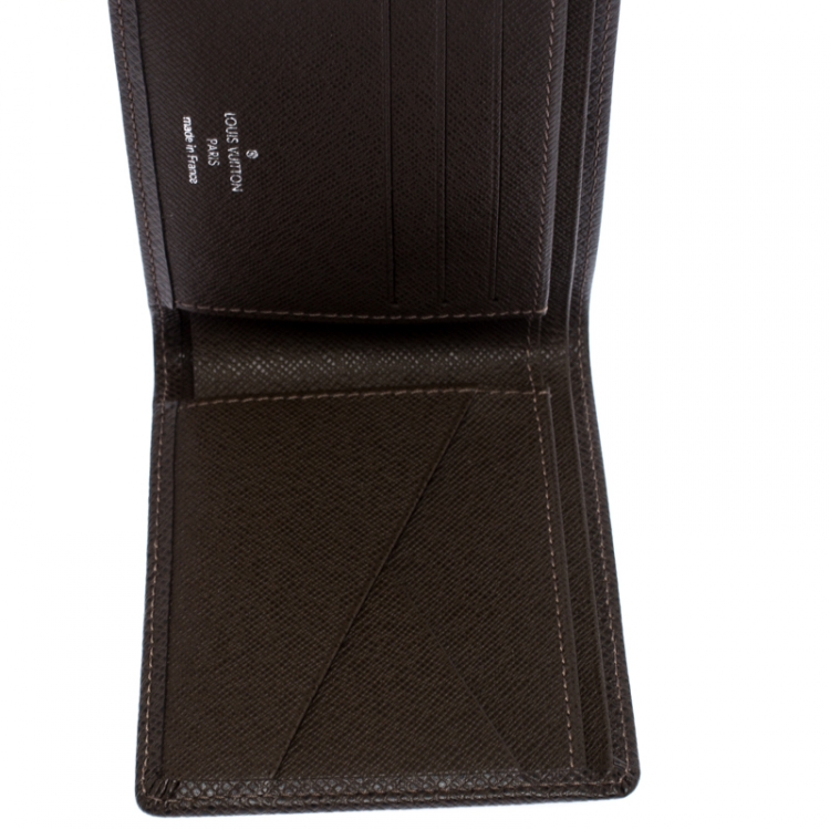 Pre Owned Louis Vuitton Brown Taiga Leather Multiple Wallet