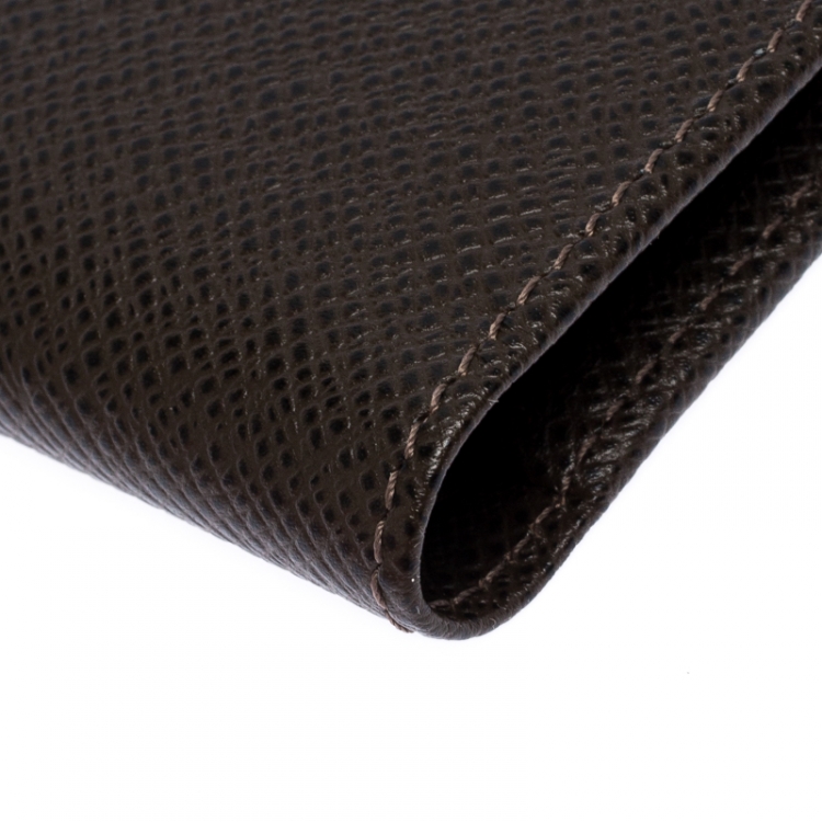 Pre Owned Louis Vuitton Brown Taiga Leather Multiple Wallet