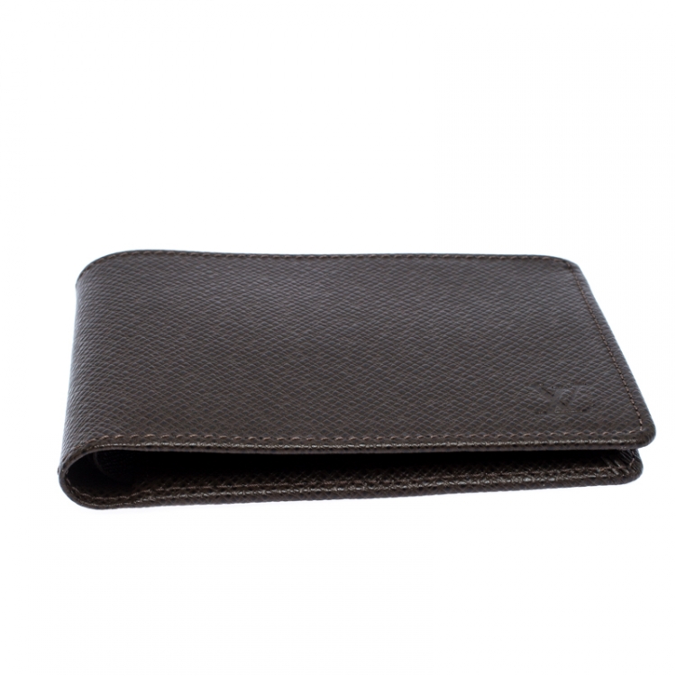 Pre Owned Louis Vuitton Brown Taiga Leather Multiple Wallet