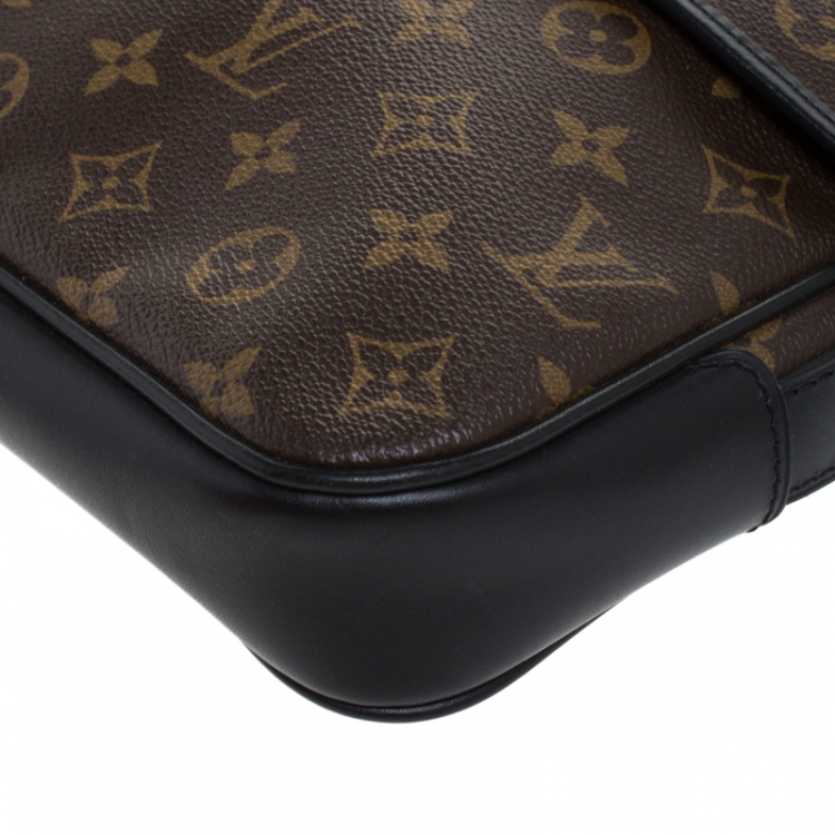 Pre Owned Louis Vuitton Monogram Macassar Canvas Bass MM Messenger Bag