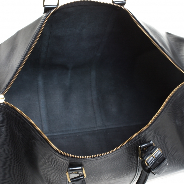 Pre Owned Louis Vuitton Black Epi Leather Keepall 55