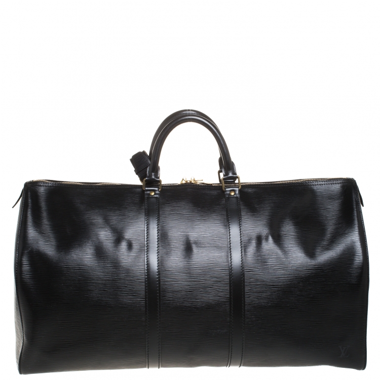 Pre Owned Louis Vuitton Black Epi Leather Keepall 55