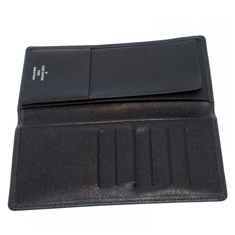 Pre Owned Louis Vuitton Black Tiaga Leather Long Bifold Wallet