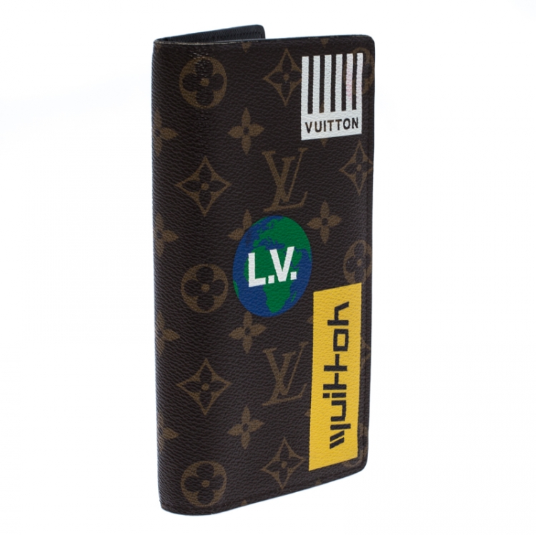 Pre Owned Louis Vuitton Monogram Canvas Logo Brazza Wallet