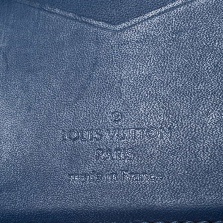Pre Owned Louis Vuitton Blue Damier Infini Leather Pocket Organizer 