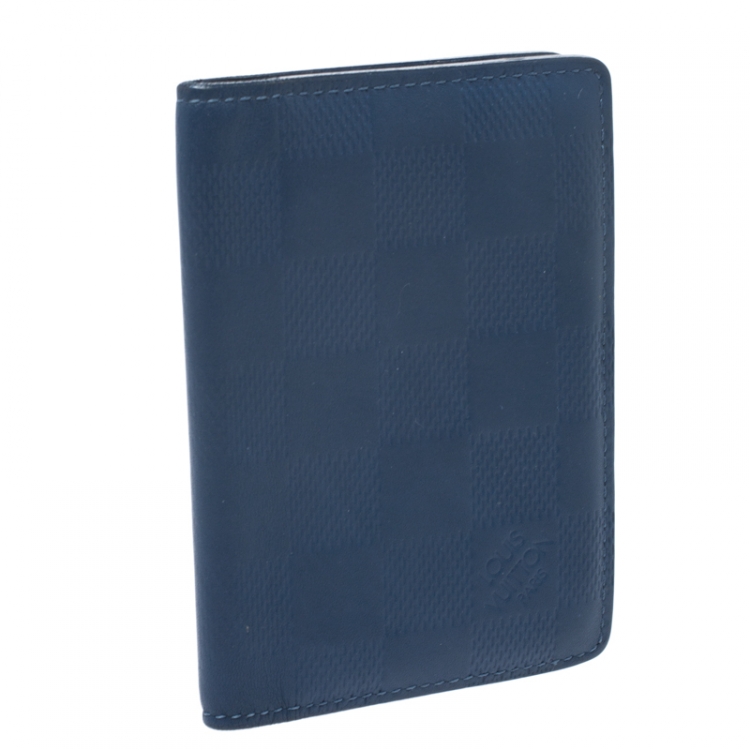 Pre Owned Louis Vuitton Blue Damier Infini Leather Pocket Organizer 