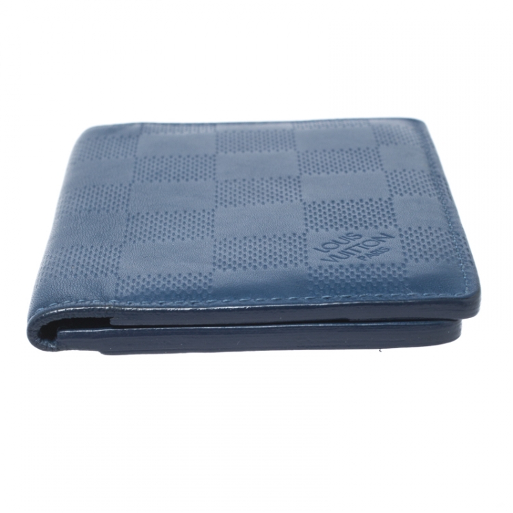Pre Owned Louis Vuitton Blue Damier Infini Leather Pocket Organizer 
